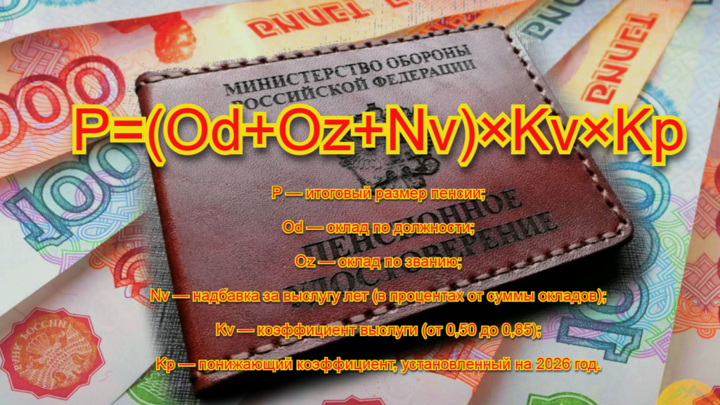 Формула расчета военной пенсии